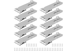 SEHOI 10 PCS 5 Inch Door Hasp Latch, Stainless Steel Padlock Hasp, Heavy Duty Security Hasp with 90 Pcs Screws, Door Locks Hasp Latch for Doors and Cabinets