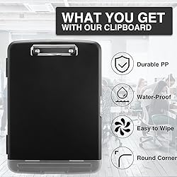 Sooez Clipboards with Storage, High Capacity Clip