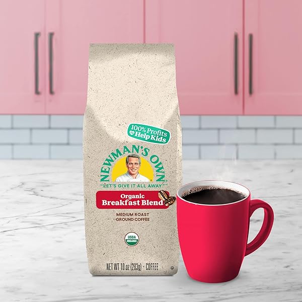 NEWMAN’S OWN ORGANICS BREAKFAST BLEND, GROUND COFFEE, FAIR TRADE CERTIFIED, MEDIUM ROAST, BAGGED 10OZ