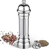 Aurevit Metal Pepper Grinder with Stainless Steel Core, Heavy Duty High Output Pepper Mill with Adjustable Coarseness, All-Me