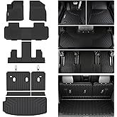 Floor Mat for 2024 2025 2026 Chevrolet Traverse 7 Seats(2 Row Bucket Seat),Full Set with Cargo Mat & Backrest Mat,Custom TPE All Weather Protection Full Coverage Trunk Liner & Floor Liner Accessories
