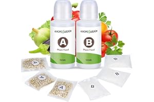 Ahopegarden 800ml A&B Hydroponic Nutrients: Hydroponic Plant Food for Aerogarden, Liquid Plant Food for Vegetables, Fruits, Flowers, ect - All-in-One Fertilizer Solution for Hydroponics Growing System