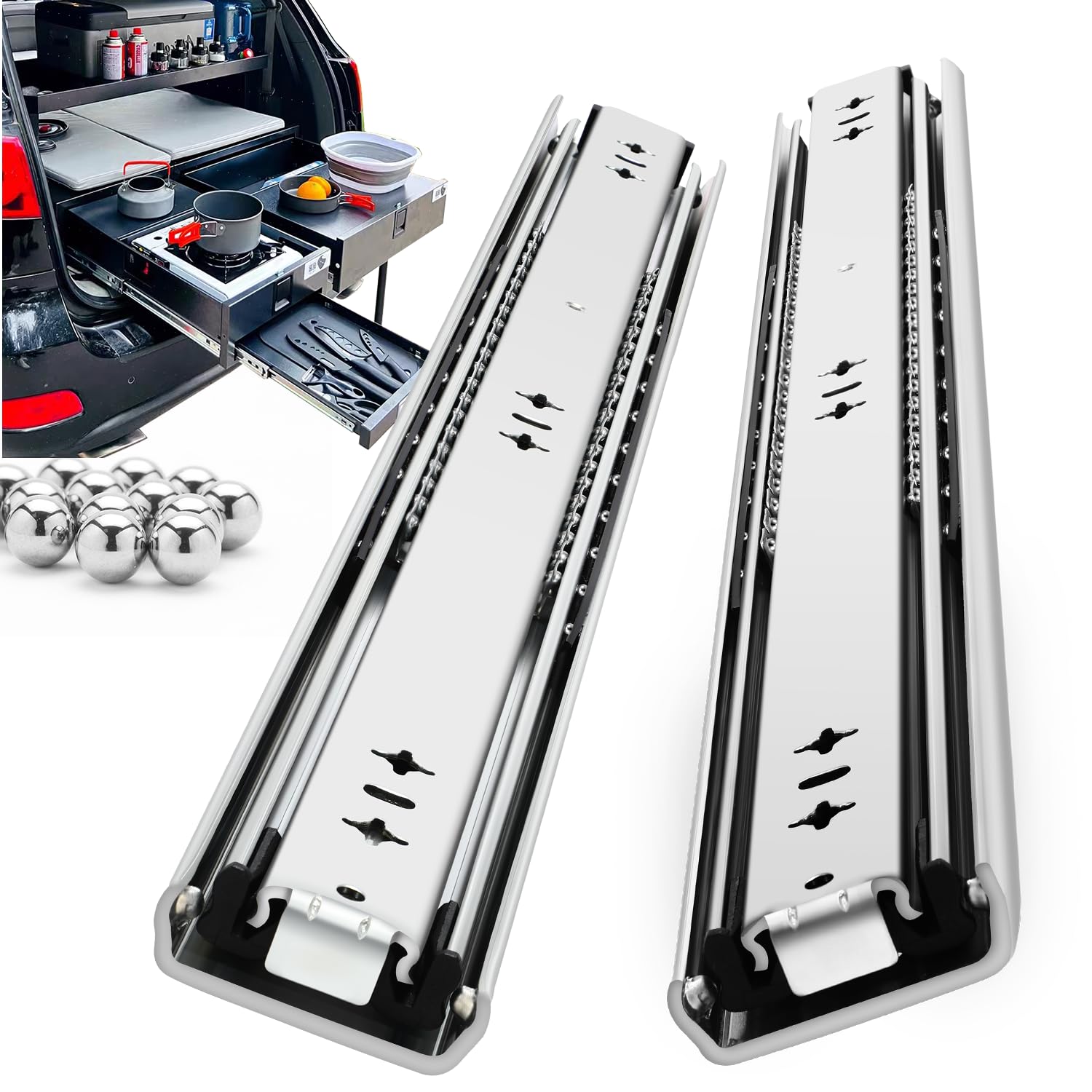 Solid Rails For Load Runners REGUDA Heavy Duty Drawer Slides Full Extension Locking Runners with ...