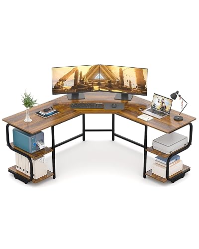 Computer Desk Bahrain Teraves Modern L Shaped Desk with Shelves,64.84