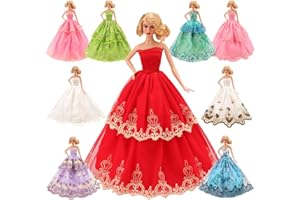 BARWA 5 Pcs Handmade Doll Clothes Wedding Gowns Party Dresses for 11.5 inch Dolls