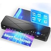 Crenova Laminator 13 inch with Touchscreen 3-6mil Quick Warm Up Auto Off | Hot and Cold Laminator with ABS Jam Free, Laminator for Home Office School, Black
