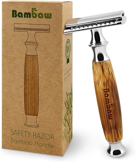 Double Edge Safety Razor with Long Natural Bamboo Handle The Perfect