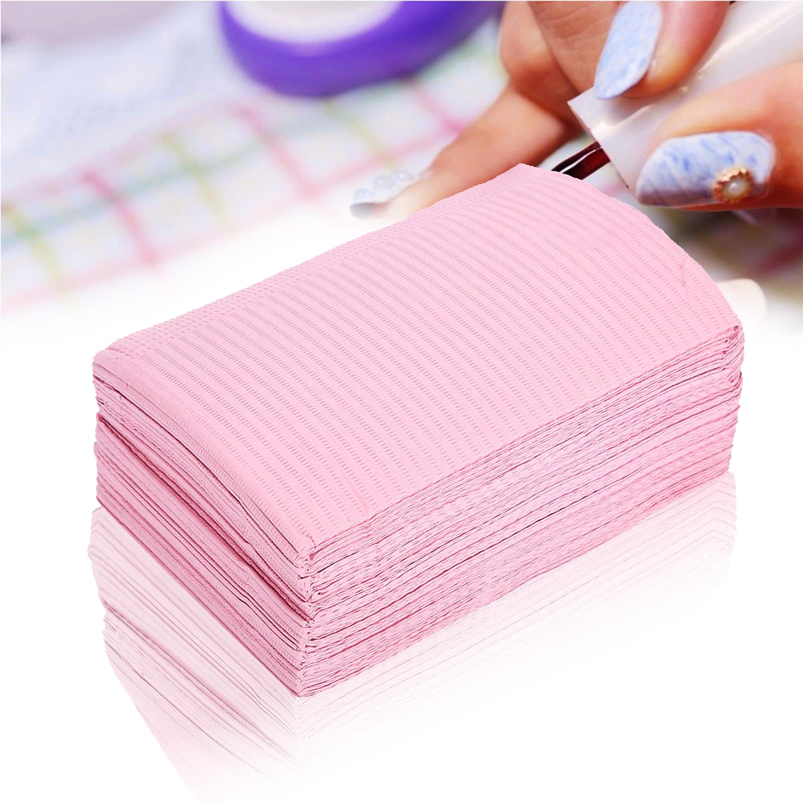 HURRISE Nail Art Table Mat, 125Pcs Nail Art Paper Salon Table Pad Mat Placemat Desk Protector Pad Sheet for Nail Art Sets Practice Manicure Tool