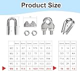 Rybtd 6mm Wire Rope Clamp with Thimbles Stainless Steel 24 Pcs M6 view 2