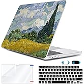 HOHAIYOO Compatible with 2025 2024 2023 2022 MacBook Air M3 13.6 inch Case A3240 M4 A3113 M2 A2681 with Touch ID, Plastic Hard Shell Case & Keyboard Cover & Screen Protector & Webcam Cover, Landscape