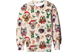 ACOCOPY Boys Girls Ugly Christmas Sweater Funny 3D Printed Pullover Sweatshirt Jumper 4-13 Years