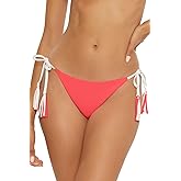 BECCA Modern Edge Tie Side Bikini Bottom, Cheeky Coverage, Swimwear Separates for Women