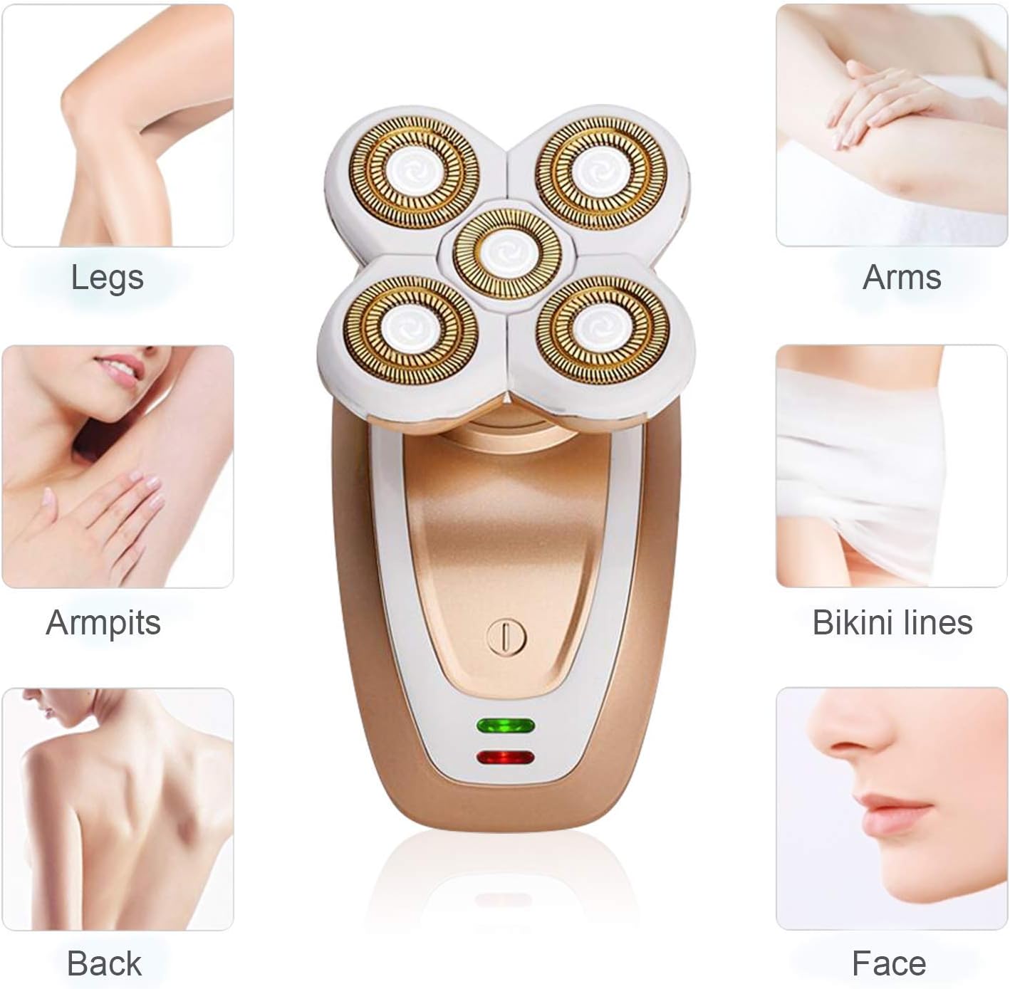 Electric Shaver for Women 3 in 1 Electric Razor Painless Hair Remover Body Face Legs and Bikini Area Rechargeable/Waterproof - Image 3