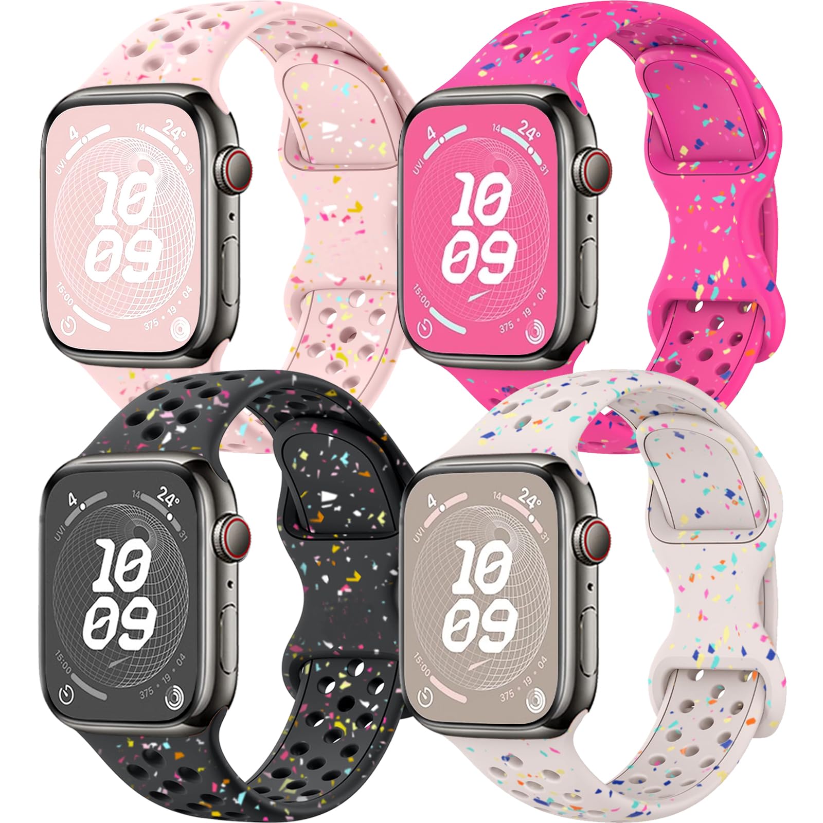 Sport Bands Compatible with Apple Watch Band 38mm 40mm 41mm 42mm 44mm 45mm 46mm 49mm for Women Men, Recycled Plastic Breathable Soft iWatch bands for iWatch Series 11 10 9 8 7 6 5 4 3 SE Ultra 1 2