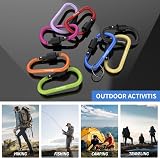 BEEWAY Locking Carabiner 8 Pack Aluminum D-Ring Key Chain Clip Camping Hiking view 8