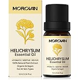 Morovan Helichrysum Essential Oil: 100% Pure & Organic Helichrysum Oil for Aromatherapy, Skin Rejuvenation, and Stress Relief | for Both Men & Women | 0.34 oz
