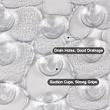 WELTRXE Non Slip Bath Mat 69x36 cm PVC Pebble Drain Holes Suction Cups view 3