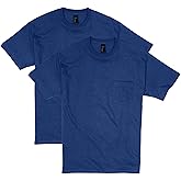Hanes Beefy, Heavyweight Cotton Pocket Tee for Men, Full-Cut T-Shirt, 1 Or 2 Pack