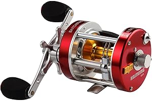 KastKing Rover Round Baitcasting Fishing Reel, Perfect Conventional Reel for Catfish, Salmon/Steelhead, Striper Bass and Inshore Saltwater Fishing Reel, Reinforced Metal Body