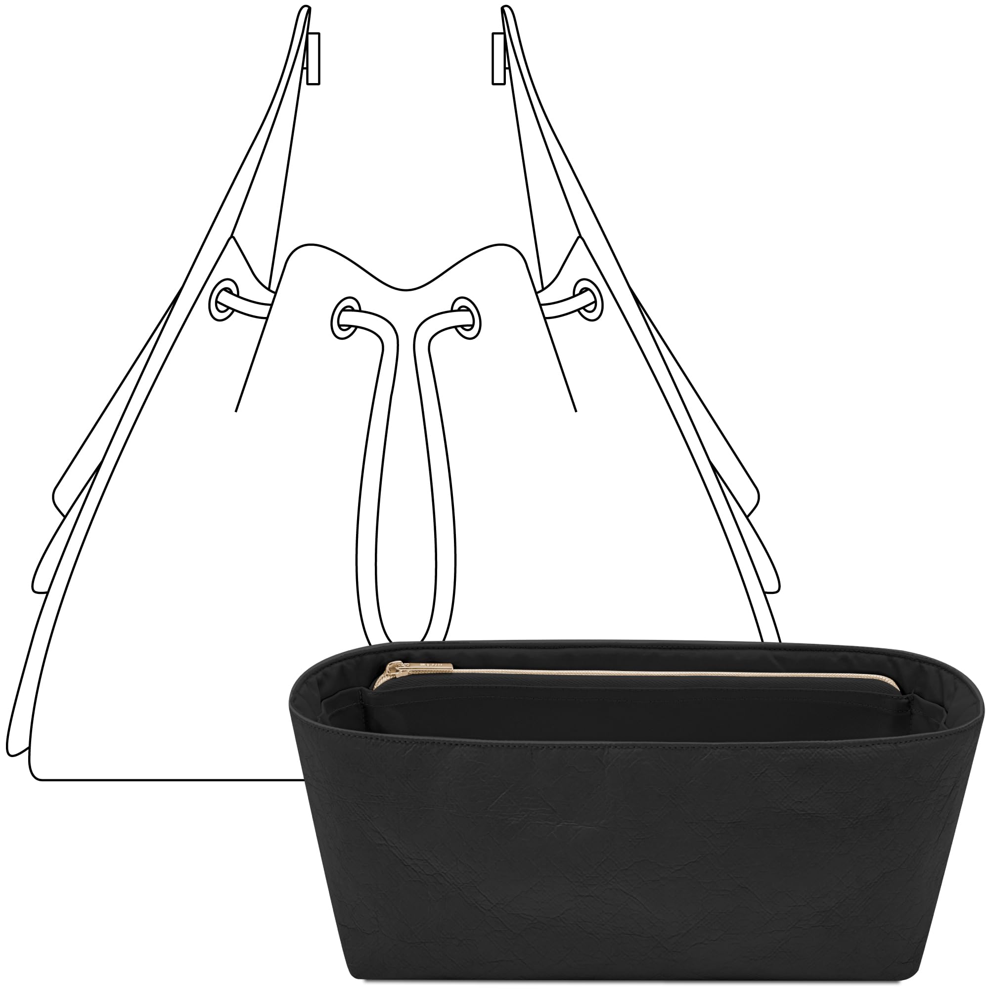 Photo 1 of FANJI Project Purse Organizer Insert for CHANEL 25C Hobo S Handbag,Custom Fit Inside Premium Lightweight Water Resistant Purse Insert with Zipper(Matte Black)