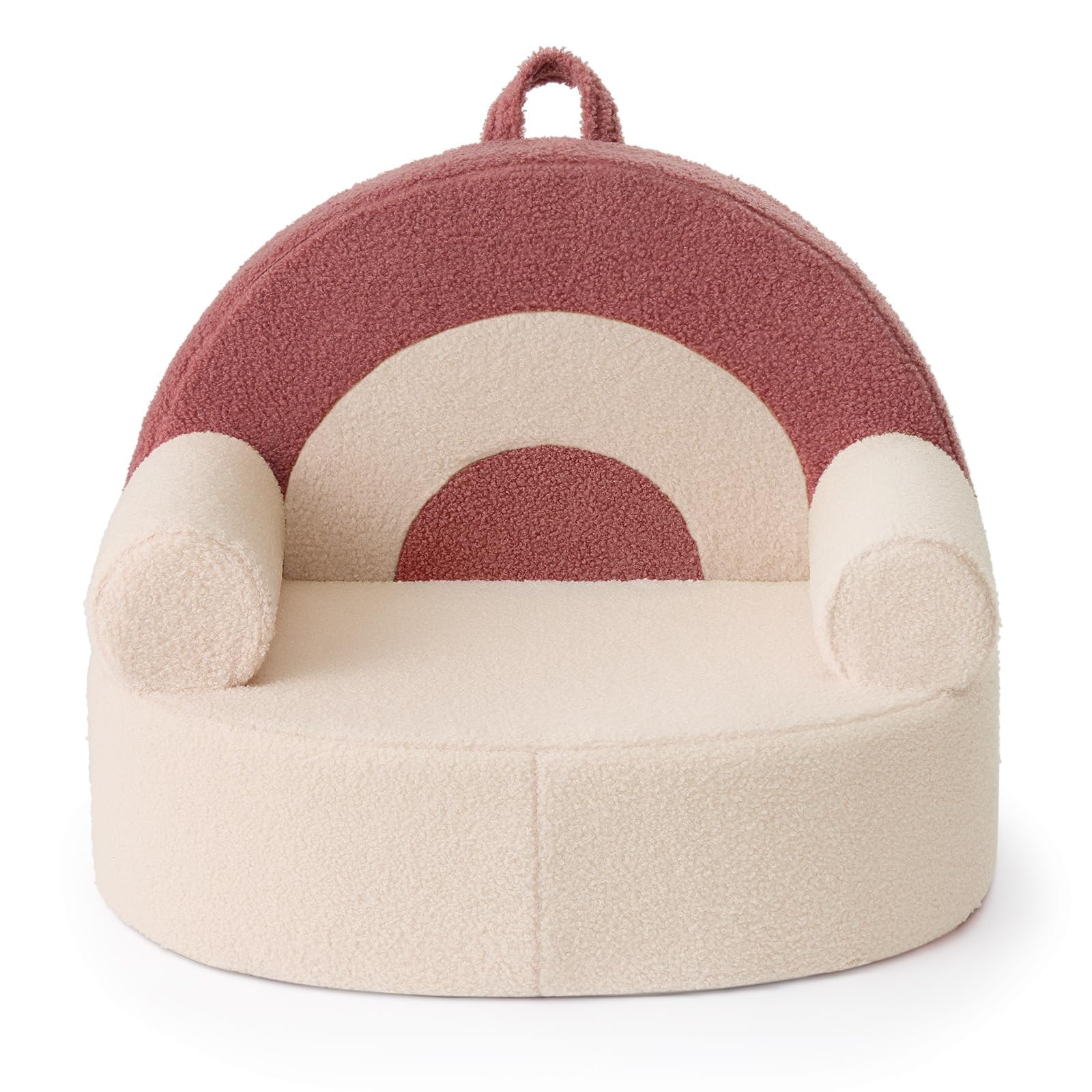 Photo 1 of Blissful Diary Toddler Chair Comfy, Foam Kids Chair with Soft Teddy Plush, Toddler Reading Armchair with Cute Arclet Designs- Light Cream