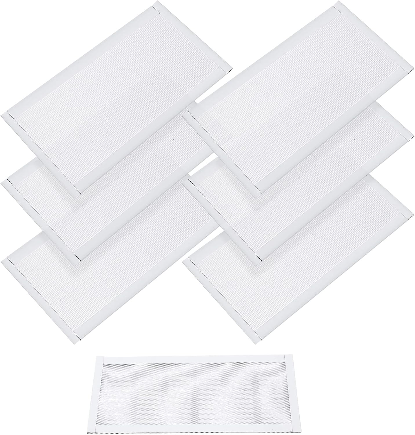 Registers, Grilles & Vents - Floor Vent Covers Rectangle Air Vent Screen Cover Magnetic PVC Vent Mesh Floor Register Cover Plastic Vent Screen for Wall Ceiling Floor Catch Debris Hair Insect (White, 6 x 10 Inch)