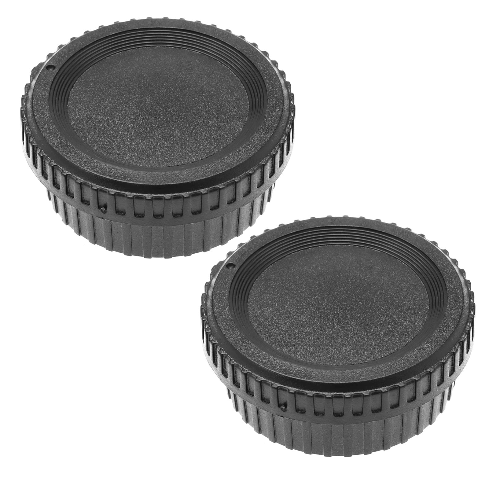 ECSiNG 2 Sets Front Body Cap Rear Lens Cap Replacement Compatible with Nikon D7500 D7200 D7100 D7000 D5600 D5300 D5200 D5100 Camera Accessories Black
