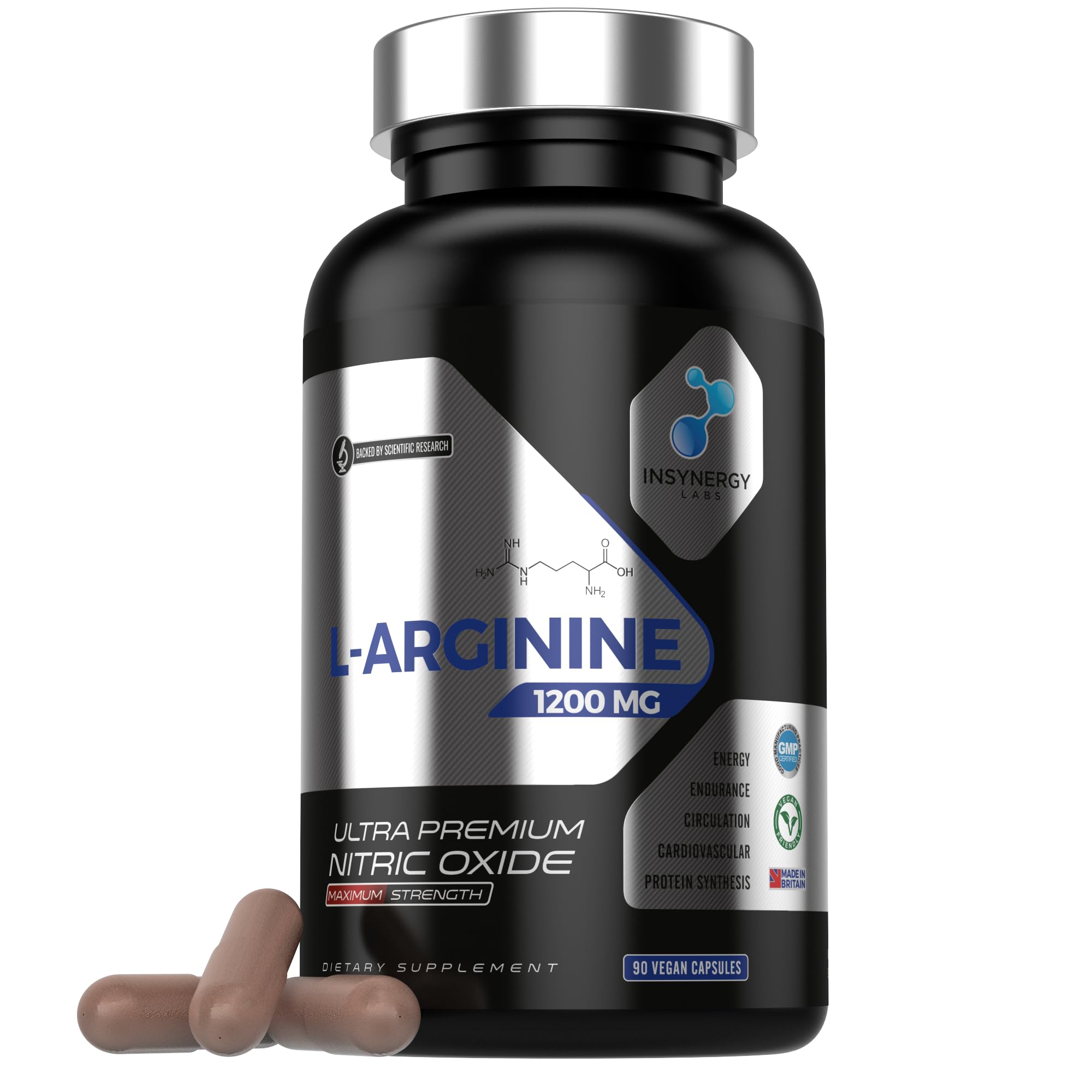 Ultra Premium L Arginine Nitric Oxide Supplement (4X Forms) with L Citrulline + Beetroot + AAKG | The UK’s No1 L-Arginine Supplements Workout, Endurance & Performance L-Citrulline 90 Vegan Capsules