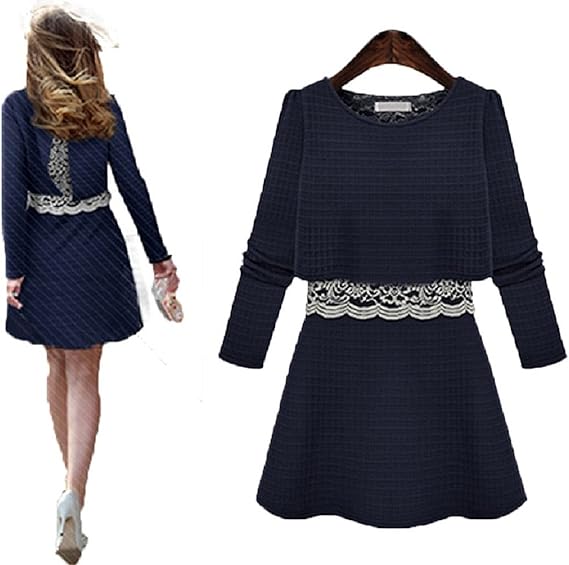 Amazon ベルク Veluc 大きいサイズ レディース セットアップ ワンピース レース切り替えワンピース スタイルアップ フェミニン デザイン ミニスカート レディース Xl Xxl Xxxl ｘｌ ネイビー オリジナルメッセージカードセット ワンピース チュニック 通販