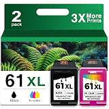 61XL Ink Cartridge Black and Color Combo Pack Replacement for HP Ink 61 HP61 XL HP61XL for 5530 3510 4500 4635 2620 4630 5535 2540 4502 3050 1510 4632 4501 2542 2514 3020a 4610 1000 1010 1510 Printer