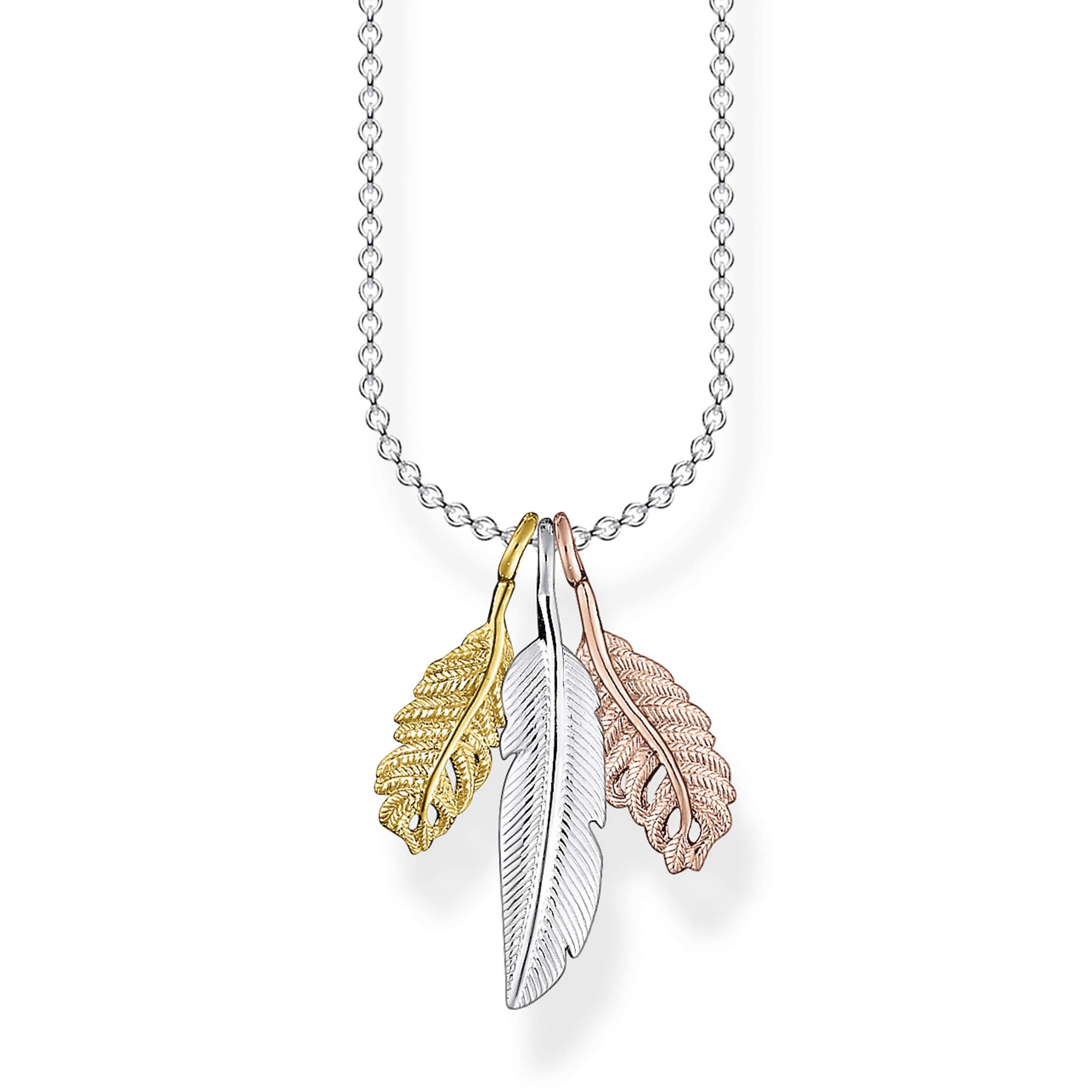 Thomas Sabo Women's 925 Sterling Silver Feather Necklace, 38-45cm