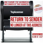 Toplusesse Return to Sender No Longer at This Address Stamp Self Inking Return Address Stamp Clear &amp; Crisp Impressions- Red Ink