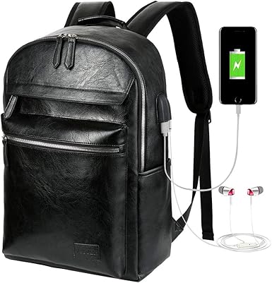 mens leather backpack amazon
