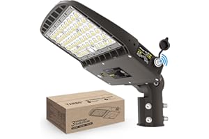 YARBO 200W LED Parking Lot Light 180W 150W Tunable, 32000LM (160LM/W) 5000K Parking Lot Light, Adjustable Slip Fitter, Dimmable LED Shoebox Light with Dusk to Dawn Photocell, Outdoor Street Pole Light