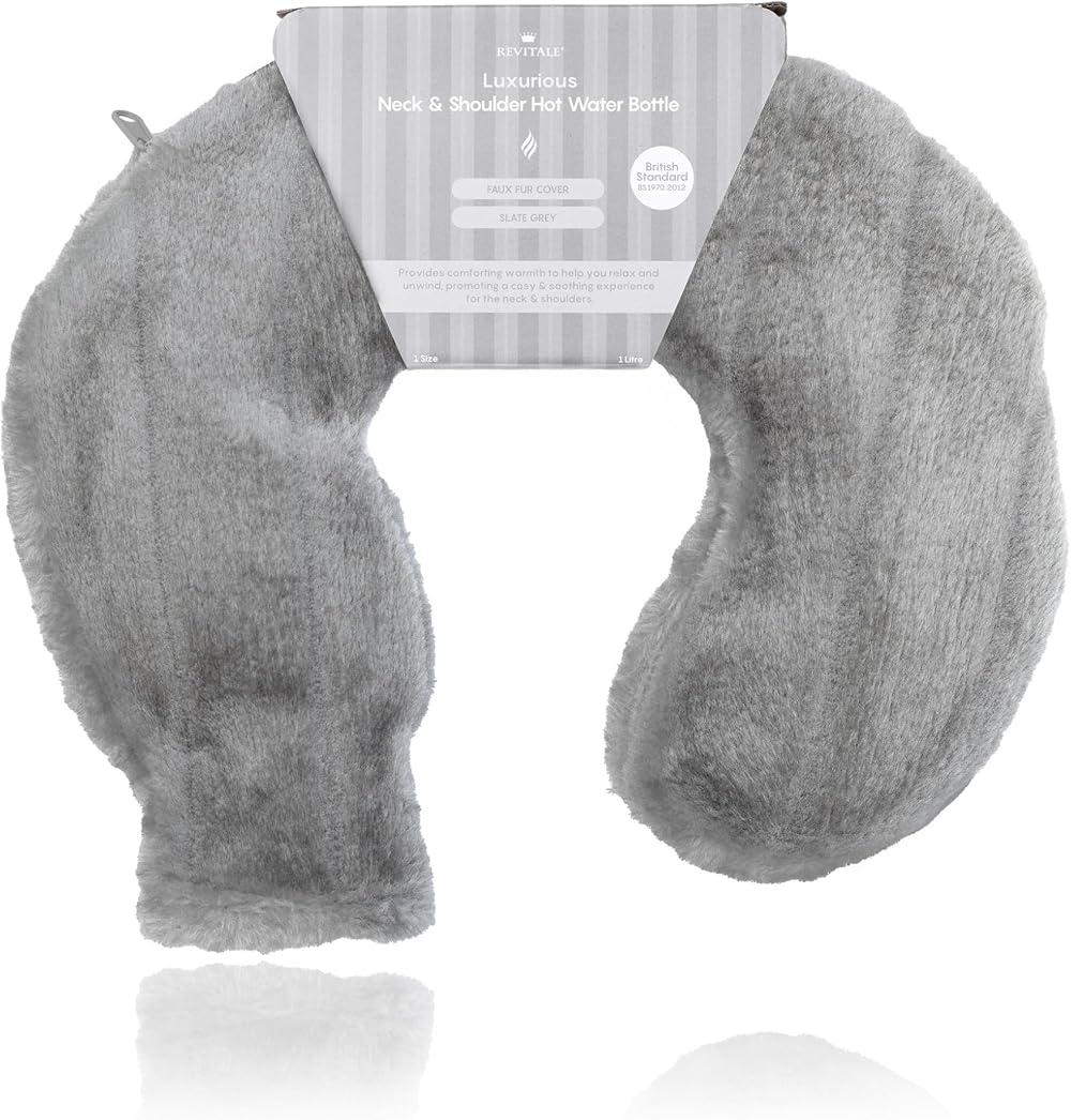 Revitale Fur Neck & Shoulder Hot Water Bottle Slate Grey BS1970 2012
