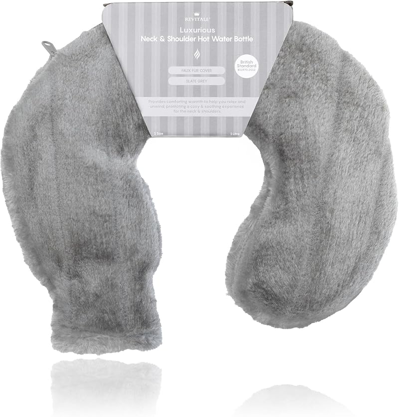 Revitale Fur Neck & Shoulder Hot Water Bottle Slate Grey BS1970 2012