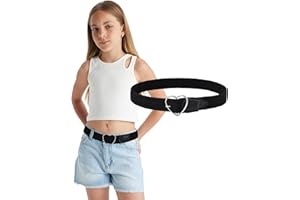 Monopa Kids Braided Belt - Elastic Girls Belt Toddler Boys Stretch Belt with Heart Buckle
