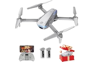 Drone with 1080P UHD Camera for Adults Beginners, Ficinto FPV RC Quadcopter with 3D Flip, Gravity Sensor, Gesture Control, Altitude Hold, One Key Start, Headless Mode, Auto Hover, 2 Batteries(30Mins)