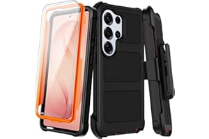 for Samsung Galaxy S26 Ultra Case with Belt Clip Holster,Heavy Duty Shockproof Drop Protection Bumper Case w/Screen Protector