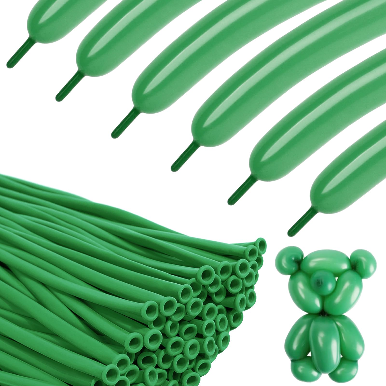 View 1 of 260 Balloons - Dark Green Long Balloons for Tying Balloon Arch, 100Pcs Twisting Balloon for Animal Modeling & Birthday Party Decorations