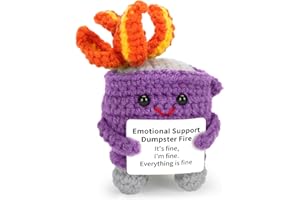 AGIFTMIND Appreciation Gifts for Her Emotional Dumpster Crochet Fire, Knitting Dumpster Doll, Funny Cheer Up Gag Gifts for Friends Birthday (Purple)