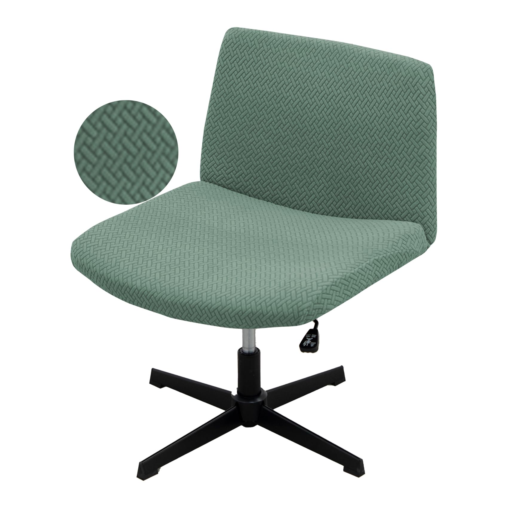 Photo 1 of VZLQZJMKY Vanity Chair Cover Criss Cross Chair Cover Waterproof and Elastic Armless Chair Slipcover Armless Chair Covers Office Chair Covers (Green,Just The Cover,No Chair)