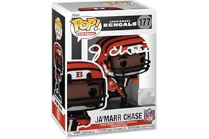 HOFSM.COM HALL OF FAME SPORTS MEMORABILIA Ja'Marr Chase #177 Facsimile Signed Reprint Laser Autographed Funko POP! Football NFL: Cincinnati Bengals Figurine with Protector Case