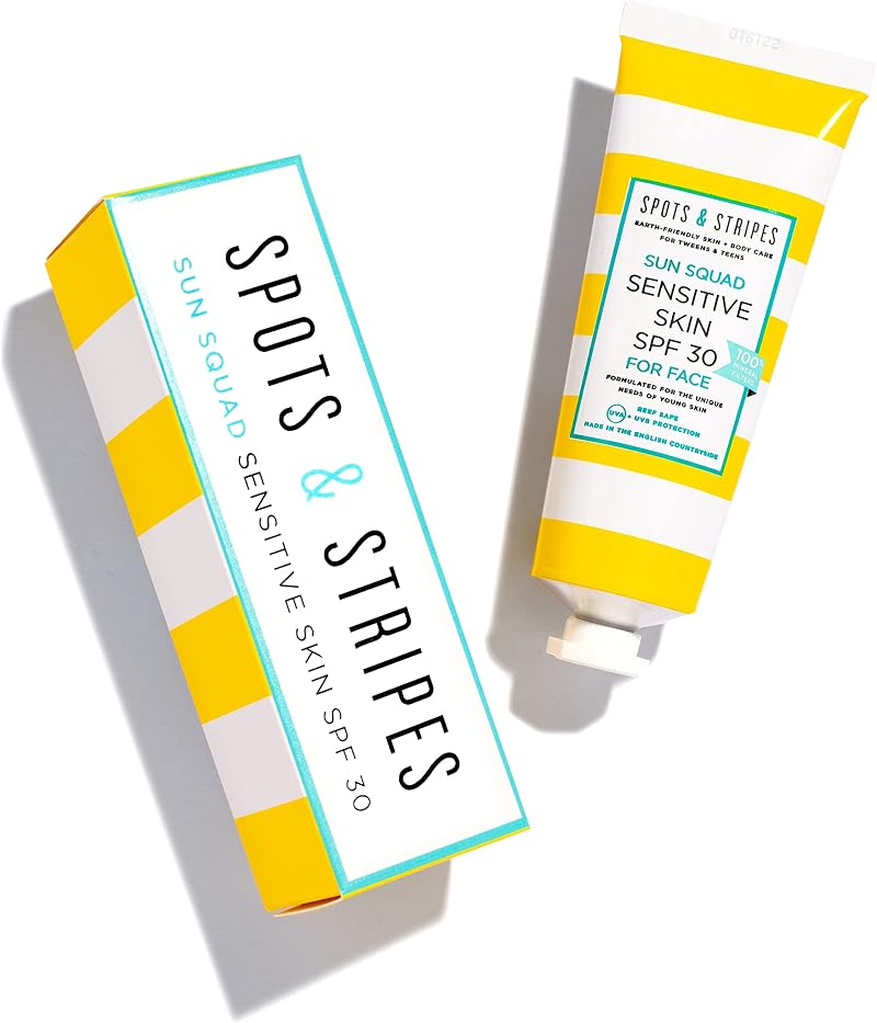 Spots & Stripes Sun Squad Sensitive Skin SPF 30 Face Mineral Sunscreen Teens