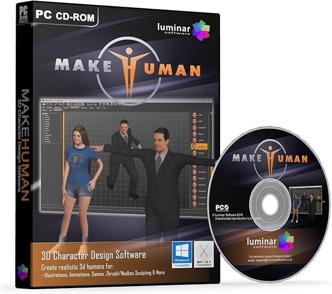 MakeHuman Powerful 3D Human Modelling Software (PC & Mac) BOXED AS SHOWN Amazon.co.uk Software