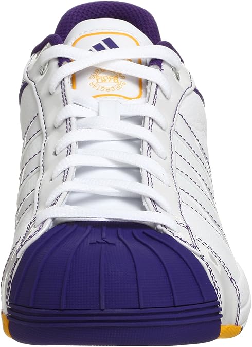 Amazon Com Adidas Men S 2g08 Los Angeles Lakers Basketball Shoe White Purple Gold 9 5 M Basketball