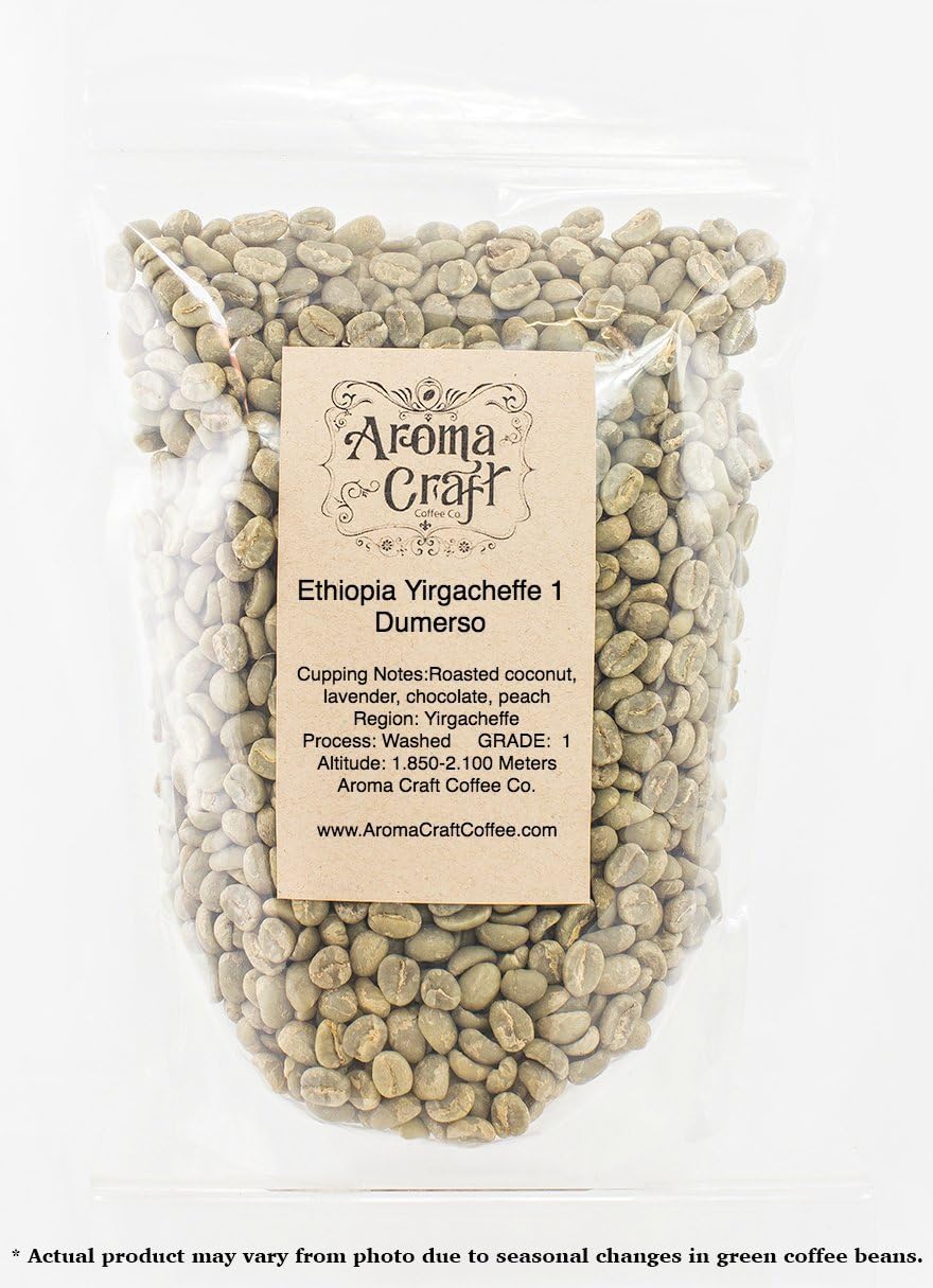 Triple Picked Ethiopia Yirgacheffe 1 Dumerso Fully Washed Unroasted Green Coffee Beans (5 LB)