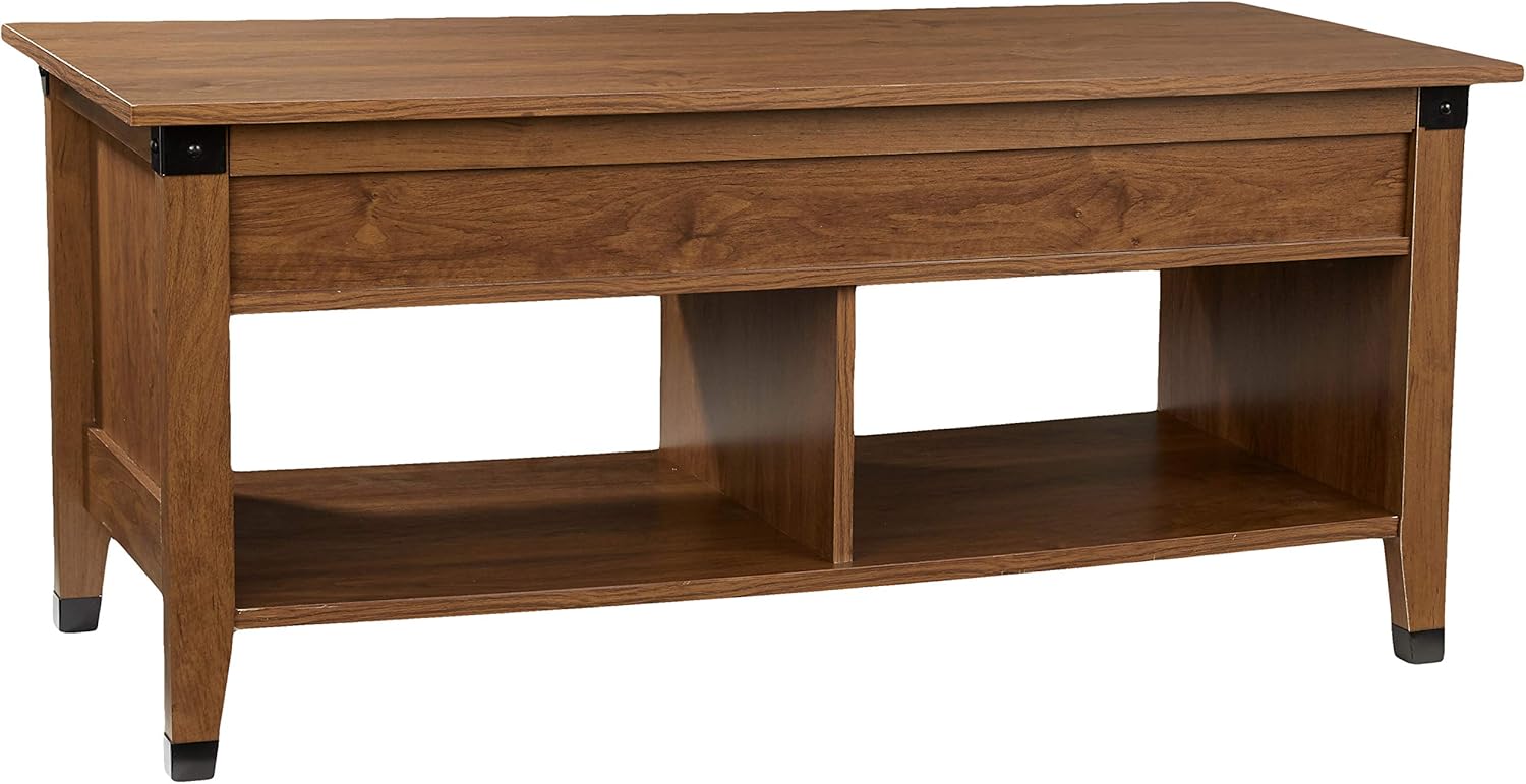 Rockpoint Argus Lift-Top Wood Coffee Table, Chestnut Brown