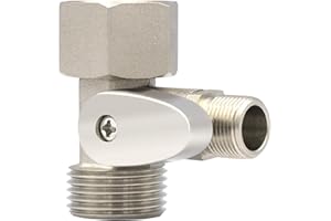 LUXE Bidet 7/8" x 7/8" x 3/8" Cold Water Shut-Off Valve T-Adapter for Bidets, Only Compatible with NEO Plus Series Bidet Attachments (Nickel Finish)