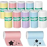10 Rolls Colorful Mini Printer Sticker Paper, Self-Adhesive Thermal Printer Paper for Photos Notes To-do Lists,and Labels, Compatible with Mini Instant Camera DIY Scrapbook, 57 x 25 mm (5 Colors)